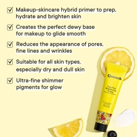 Quench Vitamin C Brightening Primer with Ultra Fine Shimmer Pigment | Gives Brighter, Dewy Complexion | Lightweight & Non-Sticky | Made in Korea (30ml)