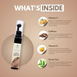 RAWLS Hydrating Under Eye Cream Gel/Enriched with Aloe Vera Ext and Coffee Ext/Massage Roller to Reduce Dark Circles/No Paraben, No Sulphate and No Silicon/All Skin Type-15 ml