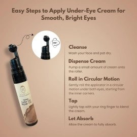 RAWLS Hydrating Under Eye Cream Gel/Enriched with Aloe Vera Ext and Coffee Ext/Massage Roller to Reduce Dark Circles/No Paraben, No Sulphate and No Silicon/All Skin Type-15 ml