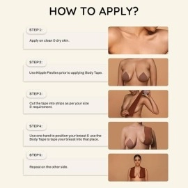 bare wear Body Tape Plus Waterproof & Sweat-Proof Body Tape Roll Safe to Use Directly on Skin Breast Lifting Tape - 5m 10cm (Skin)