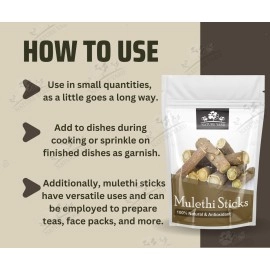 NATURE YARD Mulethi Stick Organic for Eating - 100 Gm - Licorice root/Yastimadhu/Glycyrrhiza glabra SticksF/for Hair and Body care-100% Natural & AntiOxidant
