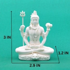 CraftVatika Shiv Shiva Murti Statue Idols Sculpture for Car Dashboard Pooja Temple Room Home Decoration & Festival Occasions Gifts (3 Inches Height, Resin) (SHRS114)
