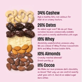 The Whole Truth - High Protein All in One 20g Protein Bar - Pack of 6 x 67g each - No Added Sugar - No Preservatives - No Artificial Flavours - All Natural