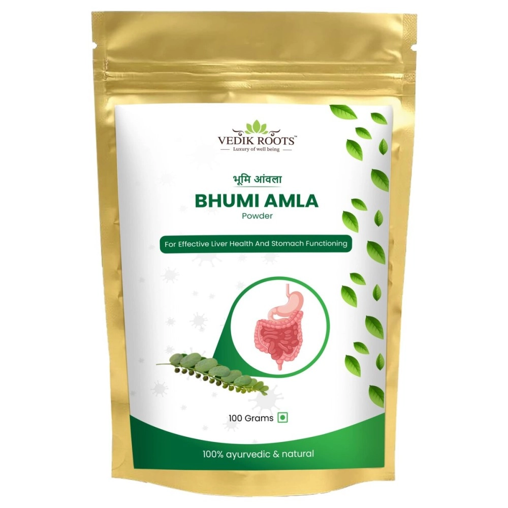 Vedikroots Bhumi Amla Powder/Churn - Organic And Pure Ingredient Extract For Healthy Liver Functioning And Digestive Strength | Enriched With Essential Nutrients (100 GM) (Pack of 1)