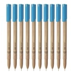 FLAIR Woody 0.7mm Ball Pen Box Pack | Attractive Woody Design | Smooth Ink Flow System With Low-Viscosity Ink | Smudge Free Writing | Blue Ink, Pack of 10 Pens