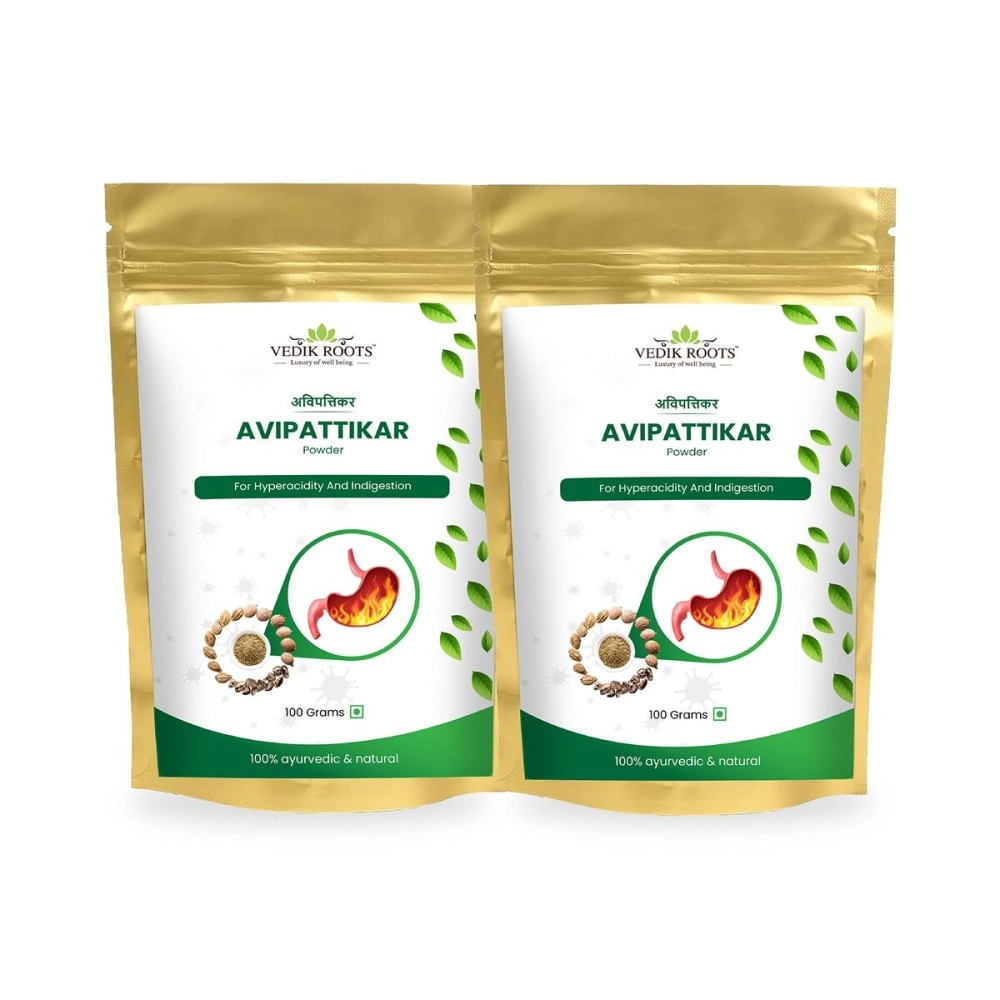 Vedikroots Avipattikar Powder/Churn - For Relief From Indigestion And Hyperacidity | 100% Natural Formulation | Mix Of Essential Nutrients(100 GM) (Pack of 2)