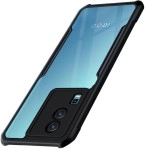 TheGiftKart Shockproof Crystal Clear Back Cover Case for iQOO Neo 7 / Neo 7 Pro 5G (360 Degree Protection | Protective Design | Transparent Back | PC, Black Bumper)