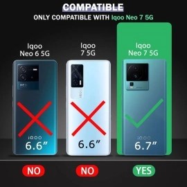 TheGiftKart Shockproof Crystal Clear Back Cover Case for iQOO Neo 7 / Neo 7 Pro 5G (360 Degree Protection | Protective Design | Transparent Back | PC, Black Bumper)