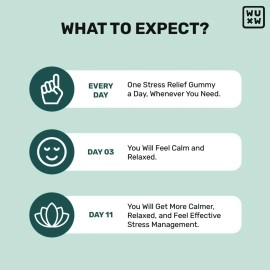 What\'s Up Wellness Stress Relief Gummies | For Men & Women with Chamomile, Passion Flower, L-theanine, Sage & Holy Basil, Reduces Stress, Anxiety and Improves Sleep - 30 Gummy Pack