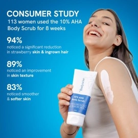 Be Bodywise 10% Lactic AHA Exfoliating Body Scrub (200g) | For Tan Removal & Soft-Smooth Skin | For Women | De-Tan Bathing Scrub with Centella Water & Aloe Vera