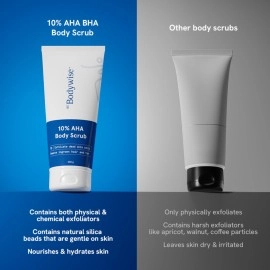Be Bodywise 10% Lactic AHA Exfoliating Body Scrub (200g) | For Tan Removal & Soft-Smooth Skin | For Women | De-Tan Bathing Scrub with Centella Water & Aloe Vera