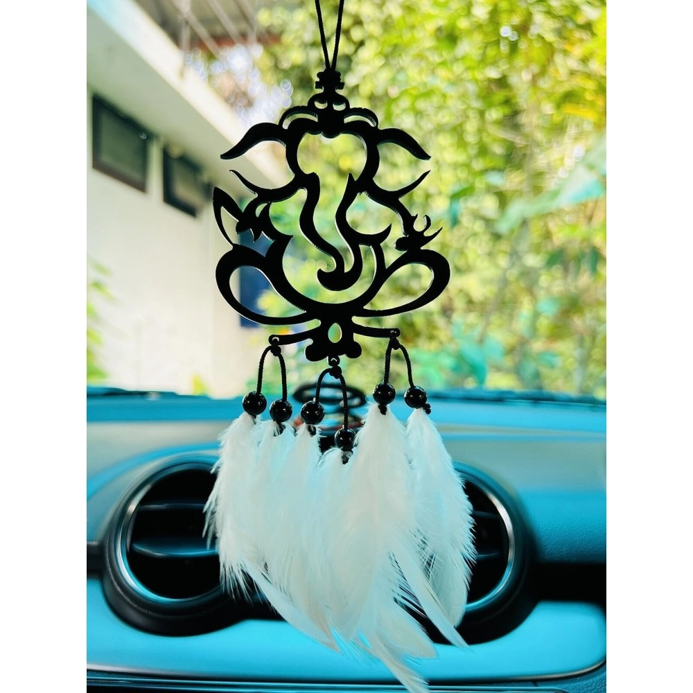 MH VILLA Ganesha car Hanging, Dream Catcher for car, Car Mirror Hanging Accessories Interior, Ganesha Hanging for car, Car Decoration Accessories - Ganesha-1pcs-DN-2