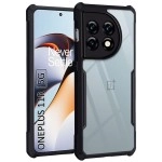TheGiftKart Shockproof Crystal Clear Back Cover Case for OnePlus 11R 5G | 360 Degree Protection | Protective Design (PC, TPU | Transparent | Black Bumper) [Updated Design with Perfect Camera Holes]