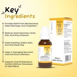 Dr. Bakshi\'s BAKSON\'S HOMOEOPATHY  B 22 Sinus Drops (30 ml)