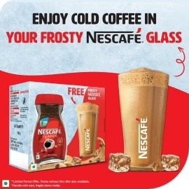 Nescafe Classic Instant Coffee 200g Jar with Free Caf Glass & Cork Coaster | 100% Pure, Natural Coffee Powder | Rich & Creamy Taste