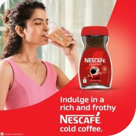 Nescafe Classic Instant Coffee 200g Jar with Free Caf Glass & Cork Coaster | 100% Pure, Natural Coffee Powder | Rich & Creamy Taste