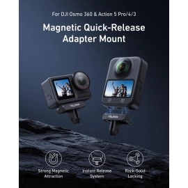TELESIN DJI Action 5/4/3 Magnetic Adapter Mount - Quick Release Tripod Adapter, Vlogging Accessory