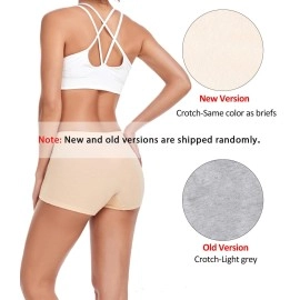 wirarpa Women\'s Cotton Boxer Shorts Panties Underpants Cycling Shorts Under Dress with Cotton Crotch Pack of 4 Black Grey White Beige Size XL