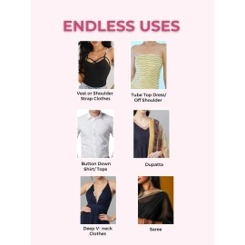 SLICKFIX Extra Strong Fashion Dressing Tape/Invisible Double-sided Body Tape (Fabric and Skin Friendly) Strong Adhesive for all day use | Transparent (Pack of 18)