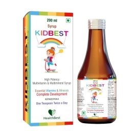 HealthBest Kidbest Multivitamin (200ml) & Kidbest Iron Haematinic Syrup (200ml) for 3-13 Years Kids | Combo Set