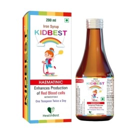 HealthBest Kidbest Multivitamin (200ml) & Kidbest Iron Haematinic Syrup (200ml) for 3-13 Years Kids | Combo Set