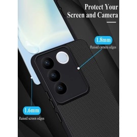 VIDO Silicone Super Frosted Raised Camera Protect Soft Back Case Cover for Vivo V27 Pro 5G / Vivo V27, Black