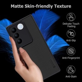 VIDO Silicone Super Frosted Raised Camera Protect Soft Back Case Cover for Vivo V27 Pro 5G / Vivo V27, Black