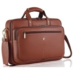 WildHorn Leather 15 Inch Laptop Messenger Bag For Men I Padded Laptop Compartment I Carry Handles With Adjustable Strap I Dimension : L-15.5 Inch W-3.5 Inch H-11.5 Inch,Brown