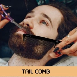 Vega Professional Tail Comb (Carbon Anti-Static Black Line Hair Comb)(VPVCC-03)