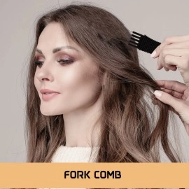 VEGA PROFESSIONAL Fork Comb (Carbon Anti-Static Black Line Hair Comb), (VPVCC-12)