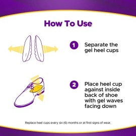 Frido Orthopedic Heel Cups For Foot Pain Relief, Plantar Fasciitis Relief, Shock Absorption Heel Cushion Pads, Heel Aggravation Relief, Pain Relief Heel Pads, Large (42-46 EU) Pack of 1 Pair