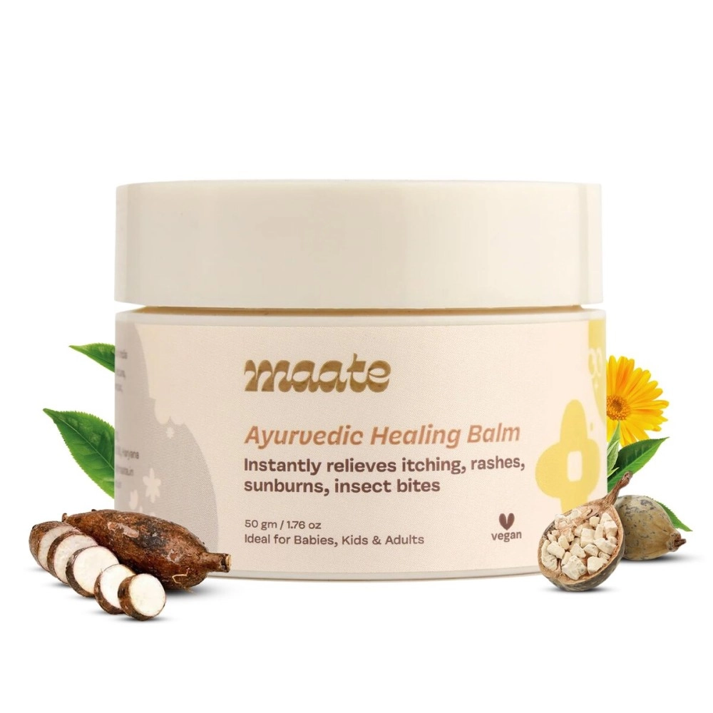 MAATE Ayurvedic Healing Balm (50 gm) | Instantly Relieves Itching, Rashes, Sunburns, Insect Bites | Enriched with Tasmanian Pepper berry, Baobab Oil & Calendula | Non-Irritant And 100% Safe