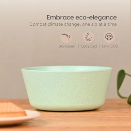 eha Set of 4 Earth-Friendly Curry Bowls for kitchen | 175 ml | Ice Cream Bowl Made with Bamboo Fibers & Rice Husk | Microwave Safe Bowl | For Hot & Cold serving Bowl Set | Multicolour