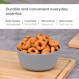 eha Set of 4 Earth-Friendly Curry Bowls for kitchen | 175 ml | Ice Cream Bowl Made with Bamboo Fibers & Rice Husk | Microwave Safe Bowl | For Hot & Cold serving Bowl Set | Multicolour