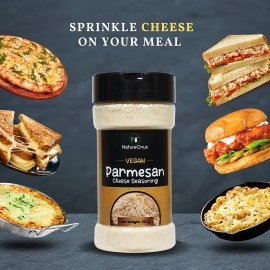 NatureOnus Vegan Parmesan Cheese Powder Seasoning 100 Gram for Popcorn, Pasta, Pizza, Nachos, Fries, Dosa, Sprinkle on Salad, Snacks