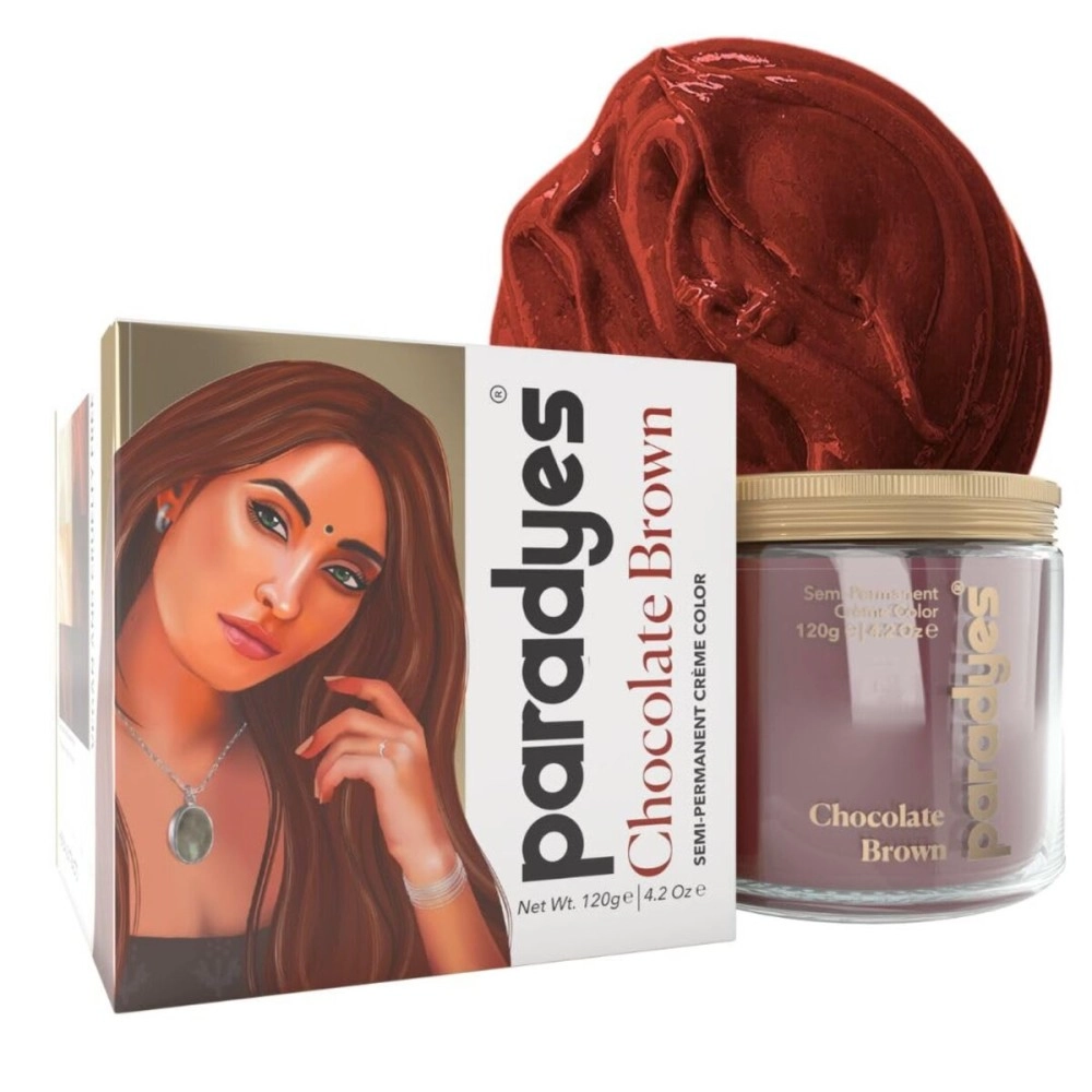 Paradyes Ammonia Free, Cruelty Free, Vegan, DIY application, Semi-permanent Hair Color jar only 120gm (Chocolate Brown)