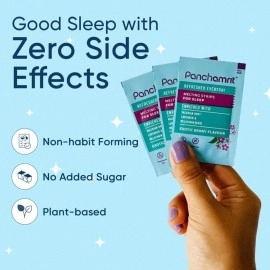 Panchamrit Melatonin 5mg Deep Sleep Supplement -60 Strips | Melting Oral Sleeping Strip with Ayurvedic Herbs, Valerian Root,Chamomile |Fast-Acting,Non-Addictive, No Sugar|Restful Sleep, Anxiety Relief