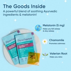 Panchamrit Melatonin 5mg Deep Sleep Supplement -60 Strips | Melting Oral Sleeping Strip with Ayurvedic Herbs, Valerian Root,Chamomile |Fast-Acting,Non-Addictive, No Sugar|Restful Sleep, Anxiety Relief