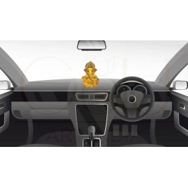 Gold Art India Mango terracotta Finish Ganesha for Car Dashboard Home Decor Gifting Diwali Birthday Festivals 3.5 x 2 Inches