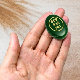 Crystal Heaven Green Zibu Symbols for Money - Lucky Stone 808520741 Zibu Coin - 520741 Stone for Money, Wealth, Abundance and Prosperity Manifestation (Oval, Green)