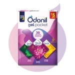 Odonil Gel Pocket Mix - 30g (Assorted pack of 3 new fragrances) | Infused with Essential Oils | Germ Protection |Long Lasting | Lasts Up to 30 days | Air Freshener for Bathroom, Toilet, Home & Office