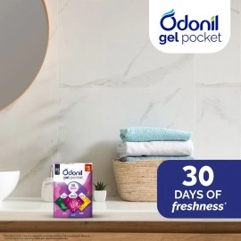 Odonil Gel Pocket Mix - 30g (Assorted pack of 3 new fragrances) | Infused with Essential Oils | Germ Protection |Long Lasting | Lasts Up to 30 days | Air Freshener for Bathroom, Toilet, Home & Office