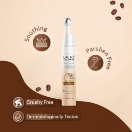 Lacto Calamine Under Eye Cream For Dark Circles for Women & Men | Fine Lines & Puffy Eyes With Cooling Massage Roller | 15g | With Coffee Oil, Multi-Peptides, Niacinamide, & Vitamin E