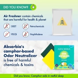 ABSORBIA Camphor 60g X 2 Air freshener - with fragrance Mogra and Lemon