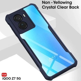 TheGiftKart Shockproof Crystal Clear Back Cover Case for iQOO Z7 5G / Z7s 5G (360 Degree Protection | Protective Design | Transparent Back | PC & TPU | Blue)