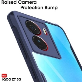 TheGiftKart Shockproof Crystal Clear Back Cover Case for iQOO Z7 5G / Z7s 5G (360 Degree Protection | Protective Design | Transparent Back | PC & TPU | Blue)