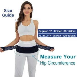 WAHK RAHK Dainley Back Pain Belt UK - Lower Back Support Brace for Men and Women- Dainley Anti-Slip Sciatica Pain Relief Belt - Sacroiliac SI Joint Hip, Pelvic Belt (REGULAR (Hip Size 80-120 cm))