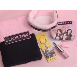 Tera13 Stationary Combo Set Black & Pink Diary for Girls Gel Pen for Kids Cartoon Pouch Keychain Hair Band for Girls Kids Birthday Party