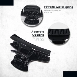 Nsb Herbals Black Plastic Hair Clutch For Women, Girls Medium Size Trendy Hair Clip Hair Claws (Pack Of 6)