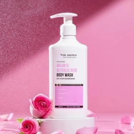 Dr. Sheth\'s Gulab & Glycolic Acid Exfoliating Body Wash|For Smoother, Even-Toned Skin|With Glycolic Acid & Gulab Extract| Men & Women|250 Ml